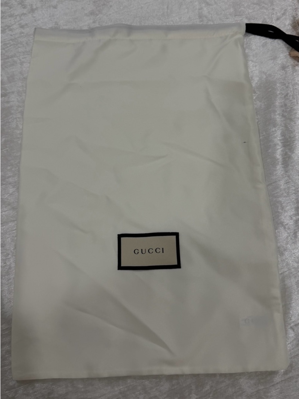 Gucci Cream Drawstring Dust Bag with Logo Tag 11x 17